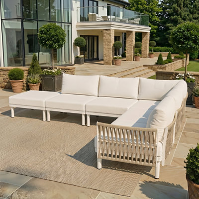  Ensemble de canapé modulaire d'extérieur pour 6 personnes 6 personnes