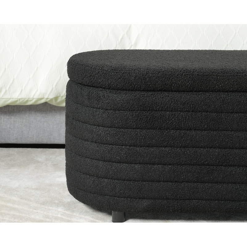 Danelys Storage Ottoman Bench Upholstered Fabric Storage Bench End Of Bed Stool With Safety Hinge For Bedroom, Living Room, Entryway