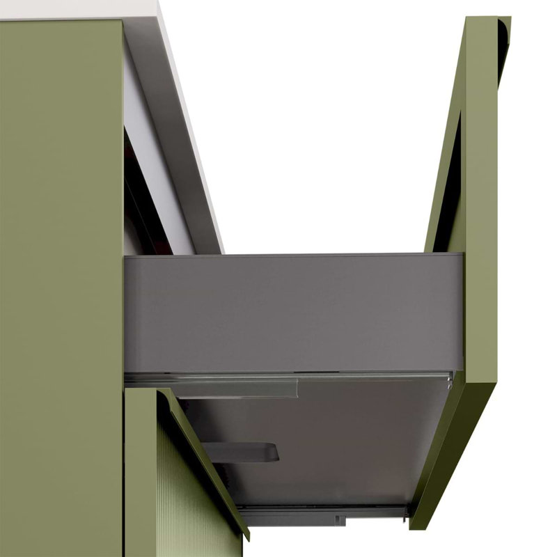 Astor 42" Single Vanity With Integrated White Solid Surfacetop, Olive Green, 30"