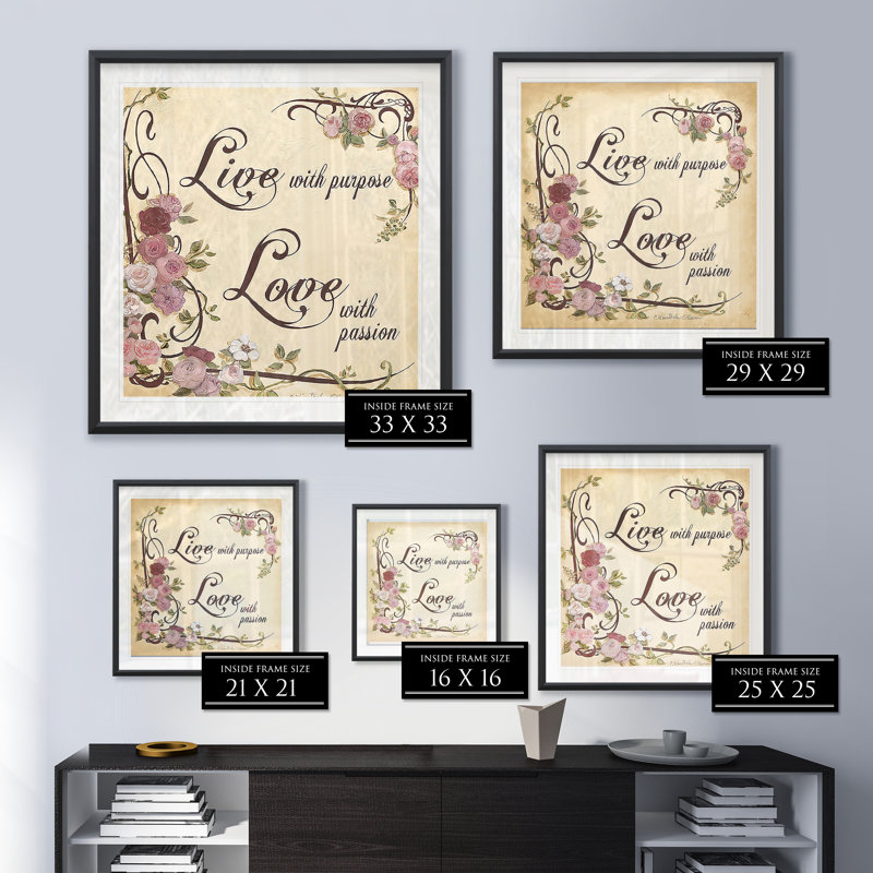 Live with Purpose - Impression de cadre photo, H 26,5 po x l 26,5 po x P 1,5 po