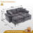 Hallam 84.6'' Oversized Upholstered Loveseat Sofa, Comfy Corduroy Velvet Cloud Couch, Modular Combo Loveseat With 2 Ottomans-477712656
