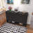 Farmhouse Sideboard With 3 Drawers & 4 Doors,59.1" Multi-Functional Storage Buffet With Adjustable Shelf And Open Storage Compartments,Black-705939540