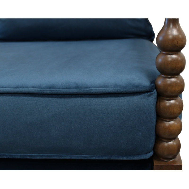 Upholstered Armchair, Royal Blue Velvet