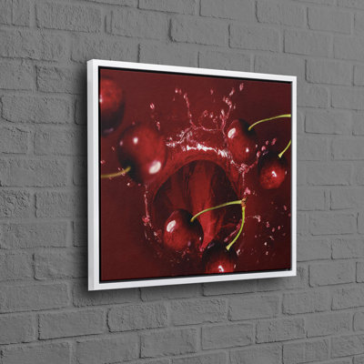 Handcrafted Cherry Juice And Cherries Modern Canvas Wall Art for Stylish Home Decor and Unique Gift Ideas