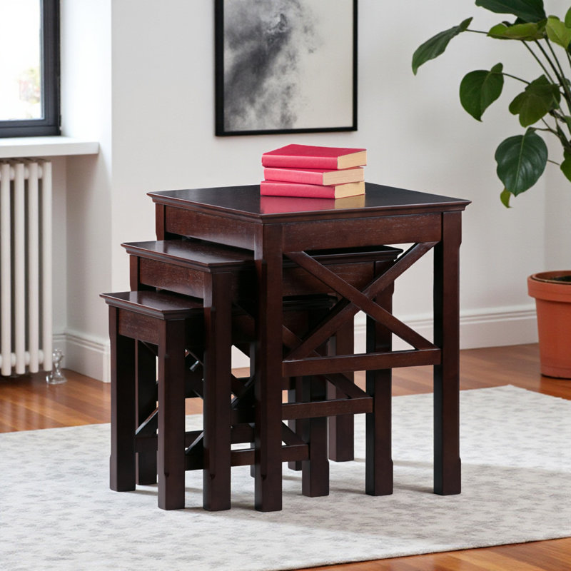 Julian Cappuccino 3-Piece Nesting Table Set