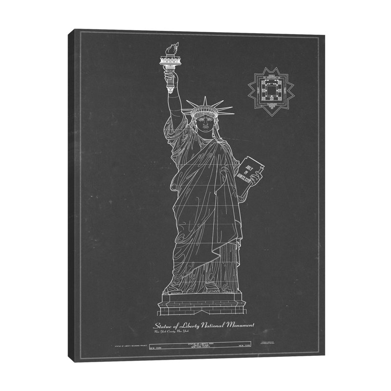 Statue Of Liberty by Tina Carlson - Wrapped Canvas Print, 51cm H x 38cm W x 4cm D