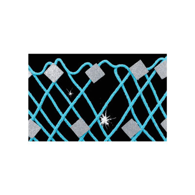 Tapis pour salle de bain à paillettes bleu vif 16 x 24 po