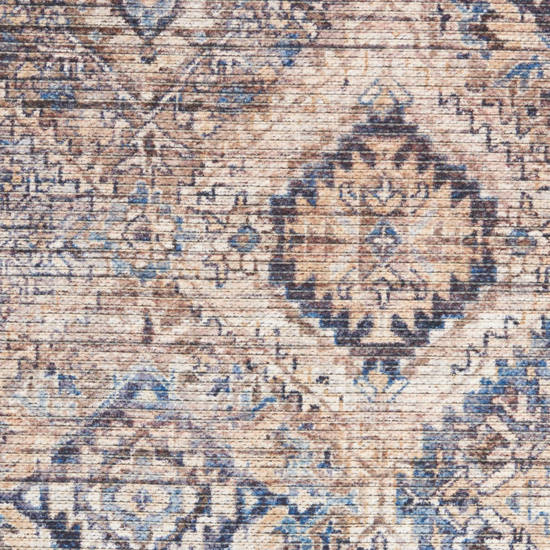 Nicole Curtis Ivory Latte Cotton Chenille Rectangular Area Rug