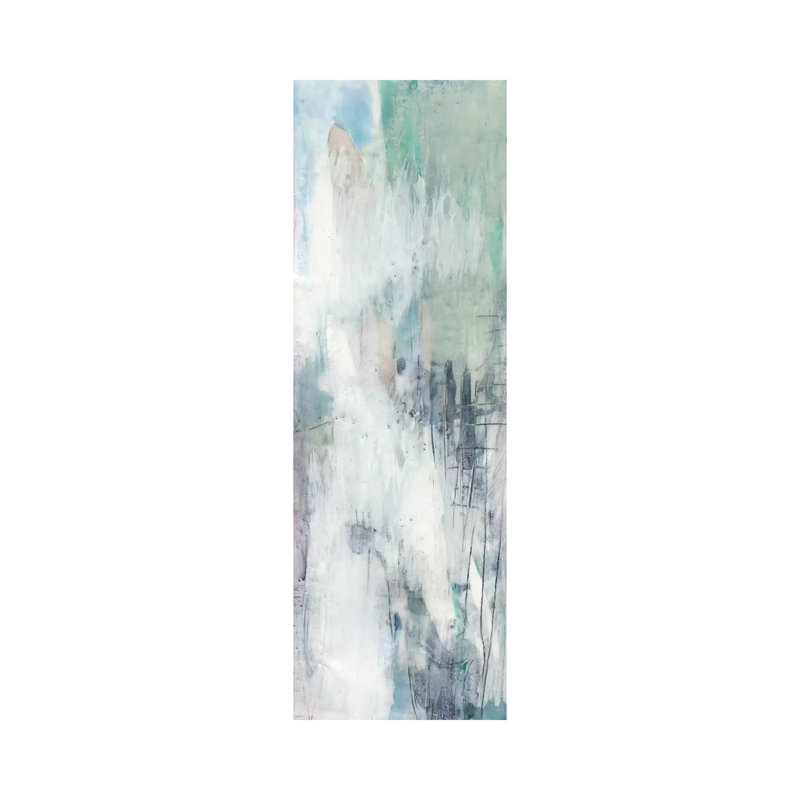 Indigo & Mint I 1 Piece Wrapped Canvas Panoramic Painting, 30.48 cm H x 91.44 cm W x 3.175 cm D