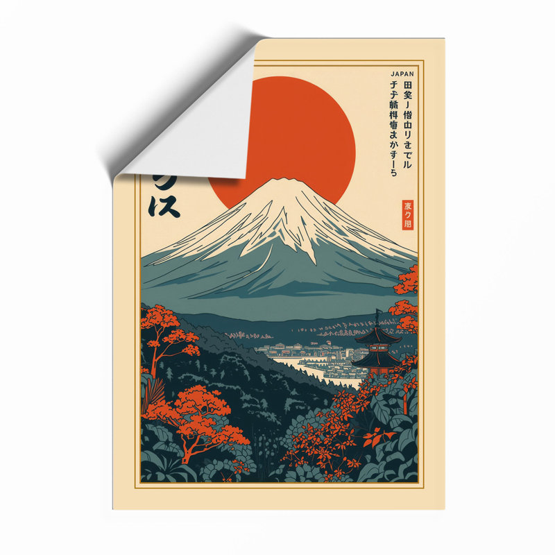 Mount Fuji At Dawn Japandi - Print, Unframed, A4 - 29.7 x 21.0 cm