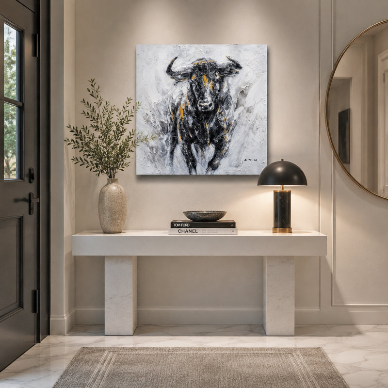 " Fearless Ox ", 30" H x 30" W x 1.5" D