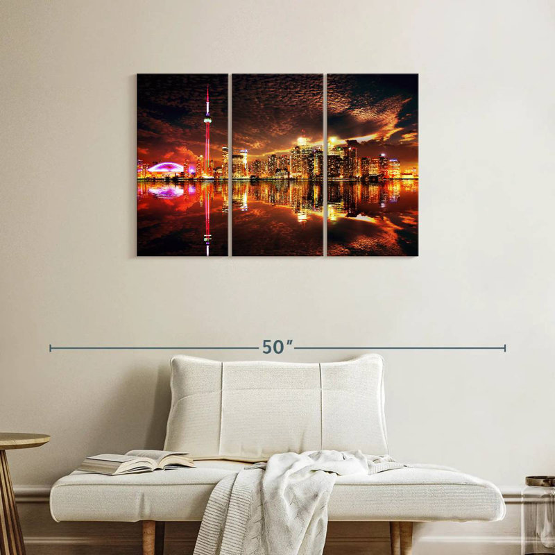 Rorry Glowing Toronto Skyline, 24" H x 38" W
