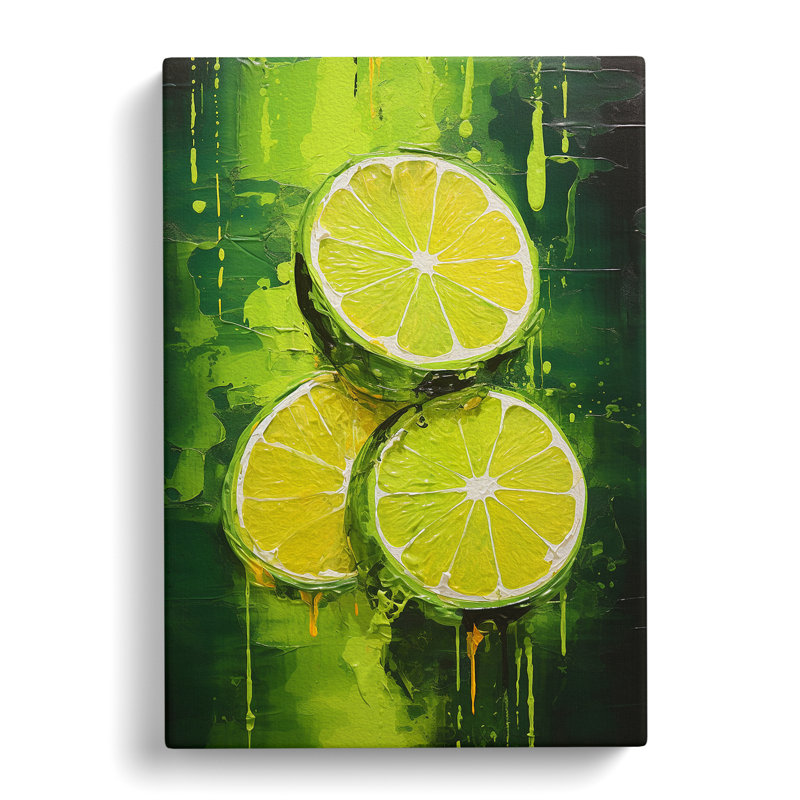 Sliced Lime Gestural No.2 - Print, 76cm H x 50cm W x 3cm D