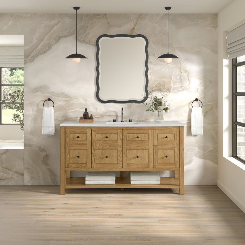 Breckenridge 60'' W Single Vanity, Lime Delight, Light Natural Oak, Widespread