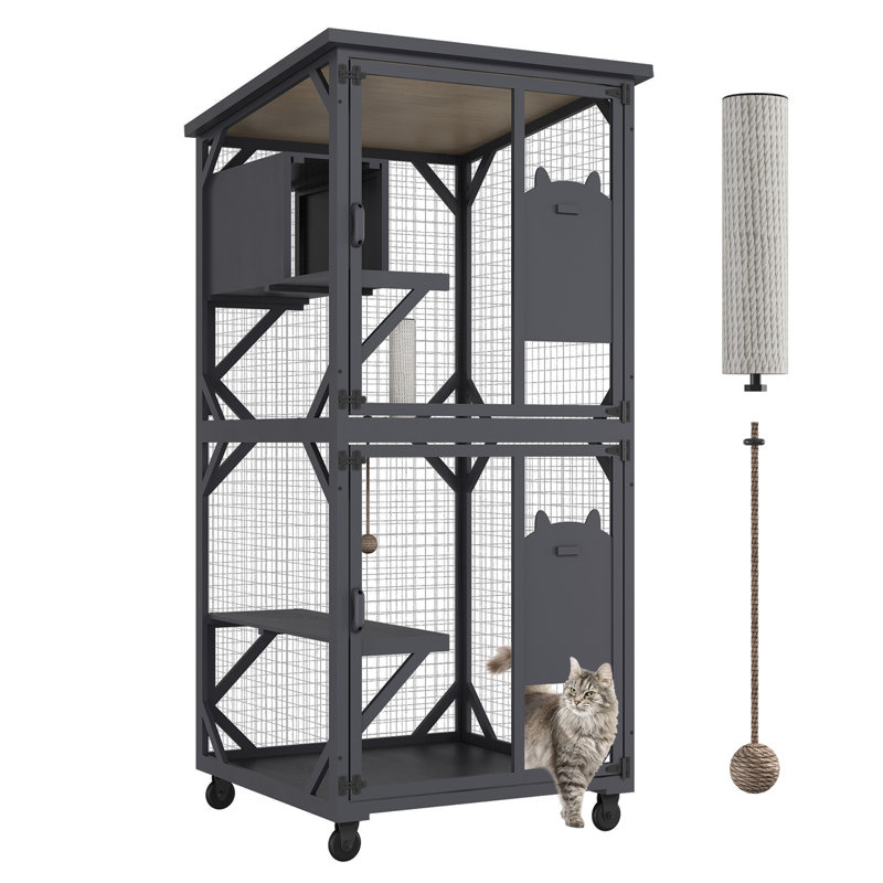 Enclos d'extérieur pour chat, Gris
