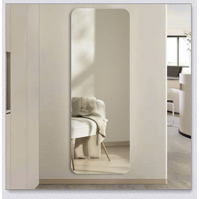Miroir de haute qualité à fixation murale à angle arrondi 56 x 15 pouces avec verre argenté antidéflagrant de 5 mm