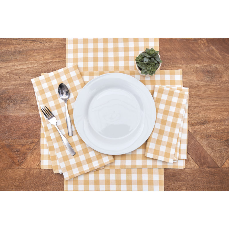 Rolaine Ashford Cotton Table Runner, Yellow