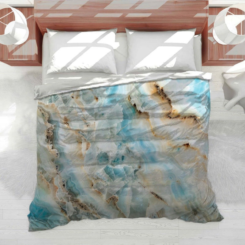 Stone Pattern Agate Machine Printed Duvet Cover, King Duvet Cover