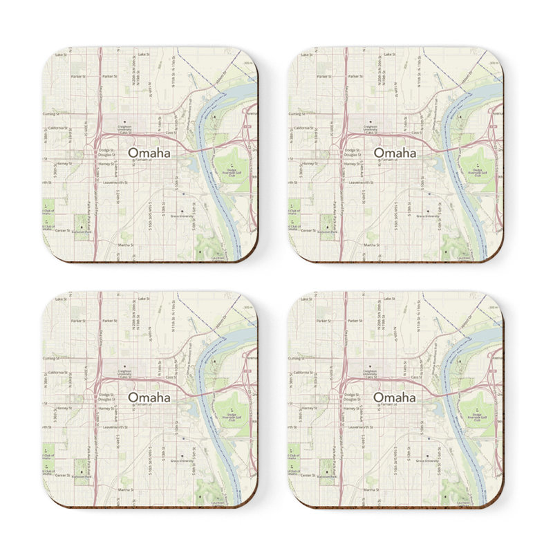 Sous-verre carte des États-Unis, Omaha