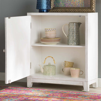 Dix Solid Wood Carved Detail Accent Cabinet
