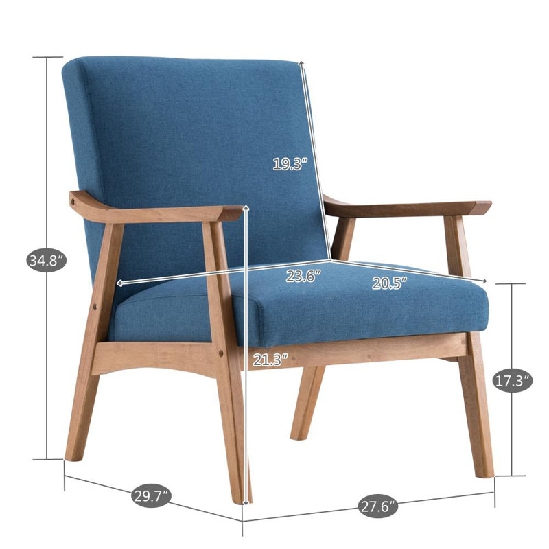 Upholstered Armchair, Blue
