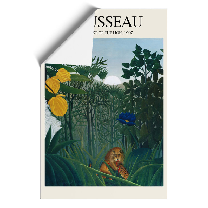 The Repast of the Lion Print by Henri Rousseau - Frameless Print, 30cm H x 21cm Wx 0.1cm D