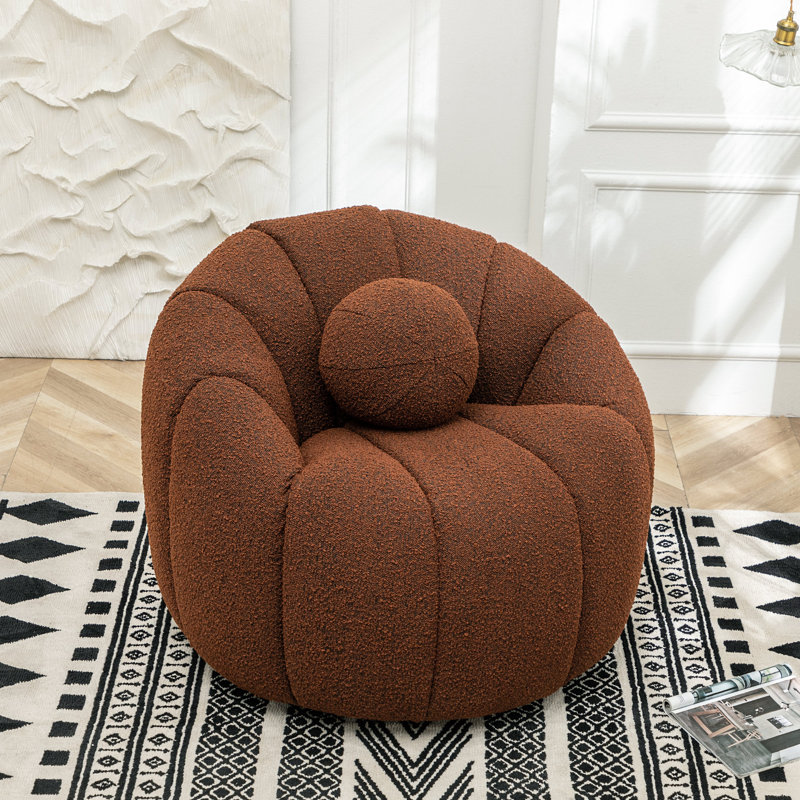Fauteuil demi-tonneau pivotant 37 po, Mélange de polyester brun