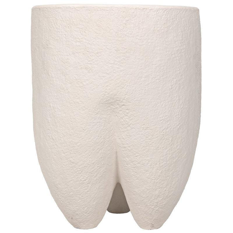 Donald 18" White Fiber Cement Round End Table
