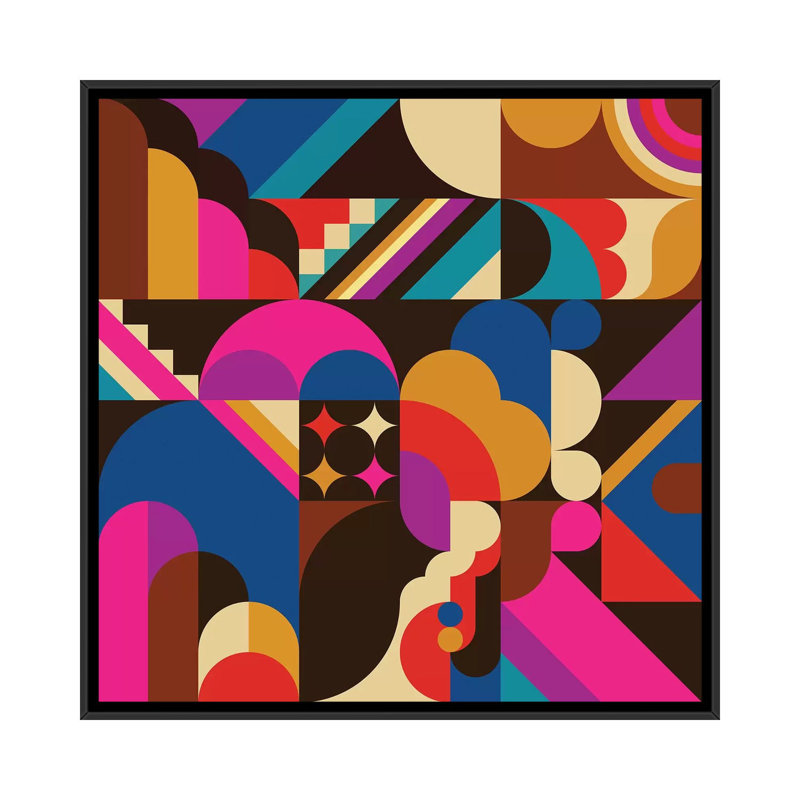 "67 "par Greg Mablement -" Impression sur toile ", H 18 po x l 18 po x P 1,5 po, Toile avec cadre noir, Pas de tapis