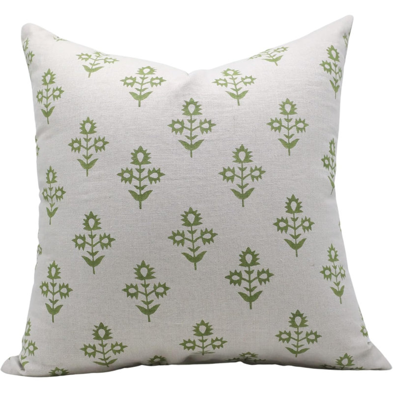 Housse de coussin Boho, Forme rectangulaire, Vert clair, H 12 po x l 20 po