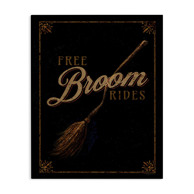 «Rustic Free Broom Rides», art mural sur toile par Molly Mattin, H 30 po x l 24 po
