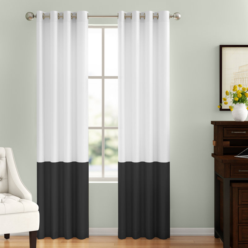 Curtainworks Kendall Grommet Semi-Sheer Single Curtain Panel, 52" W x 108" L, White