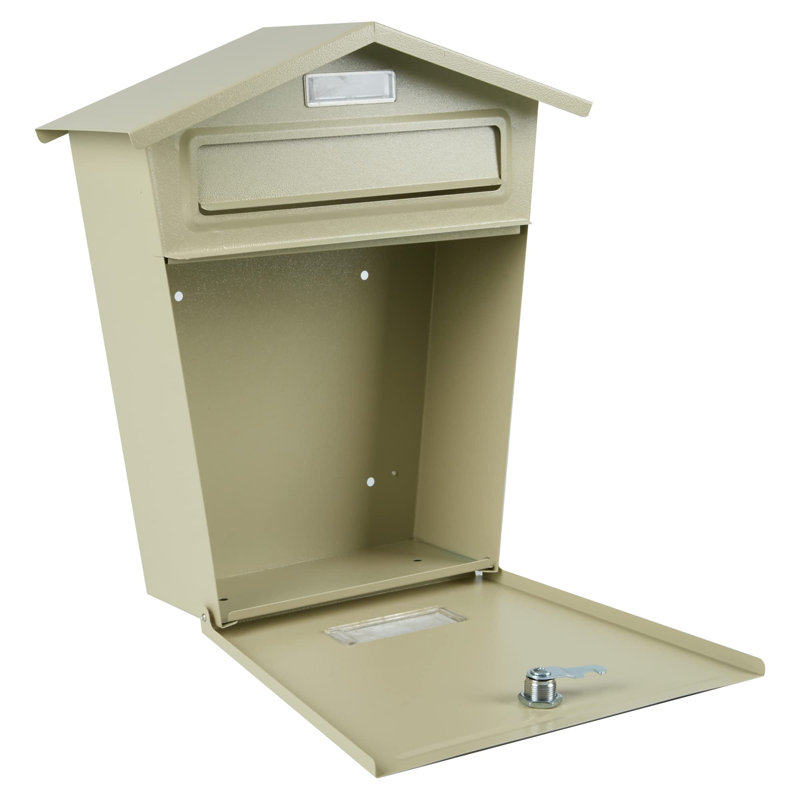 Morphou Wall Mounted Post Box, Beige