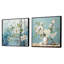 Blue Botanical Rhythms Collage - Ensemble de 2 collages abstraits carrés-166646862-166646861