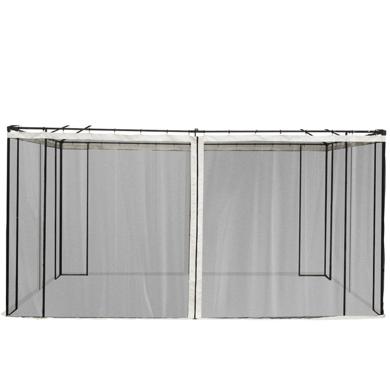 Filet de remplacement en filet de remplacement 10 pi x 13 pi Outsunny pour abris de jardin et tentes à auvent avec fermetures à glissière