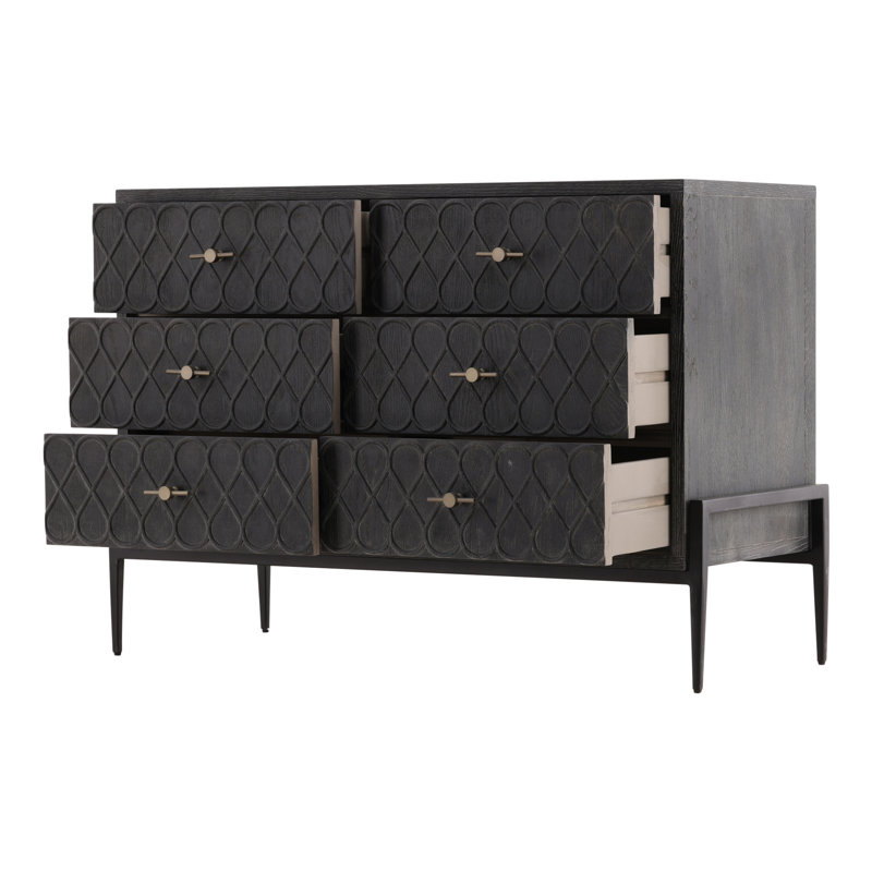 Pine & Iron 6-drawer Storage Chest, Black