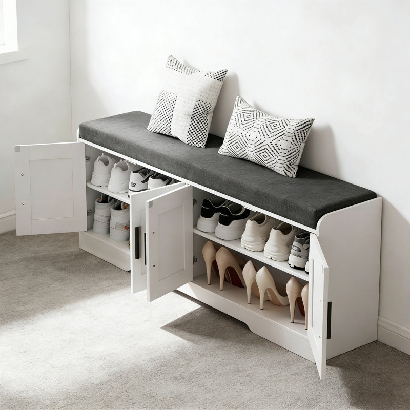 Banc de rangement moderne avec siège rembourré