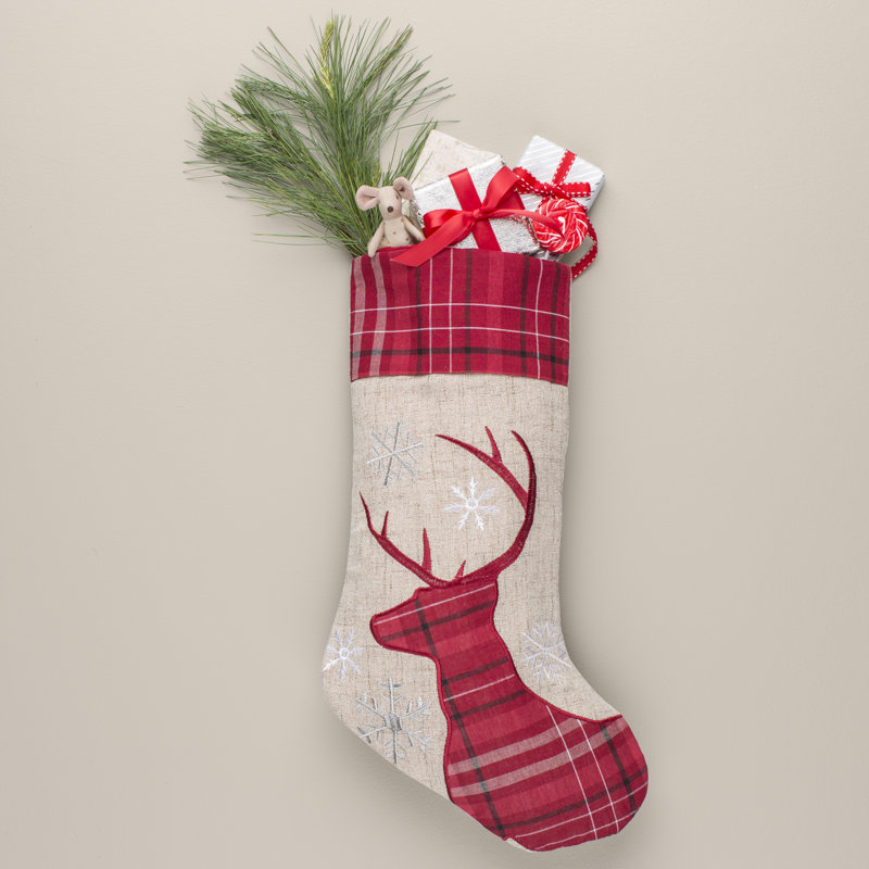 Bas de Noël à motif écossais