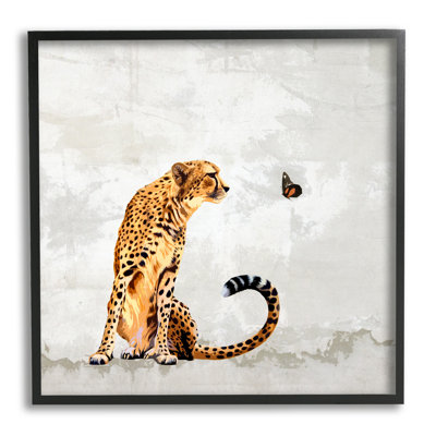 Guépard et papillon, nature abstraite - impression