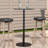vidaXL Garden Table Black Powder-Coated Steel Medium Durable-923565261