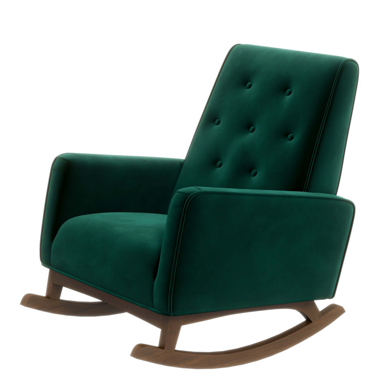 Chaise berçante en bois massif Demetrius