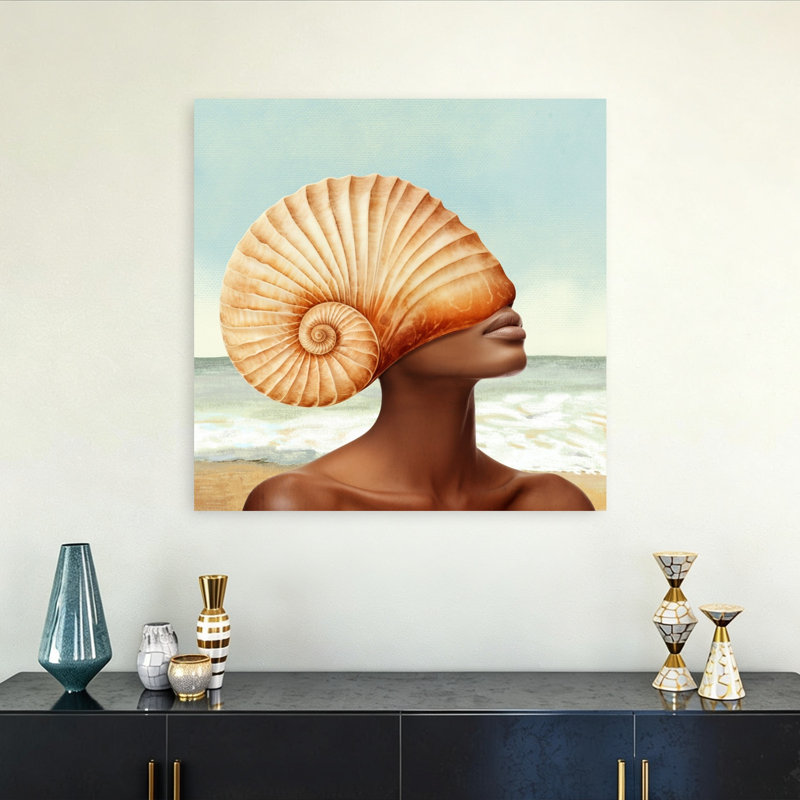 Coastal Shell Beauty Elegant Coastal Wall Art Print 1 Piece Wrapped Canvas Wall Art, 81.28cm H x 81.28cm W