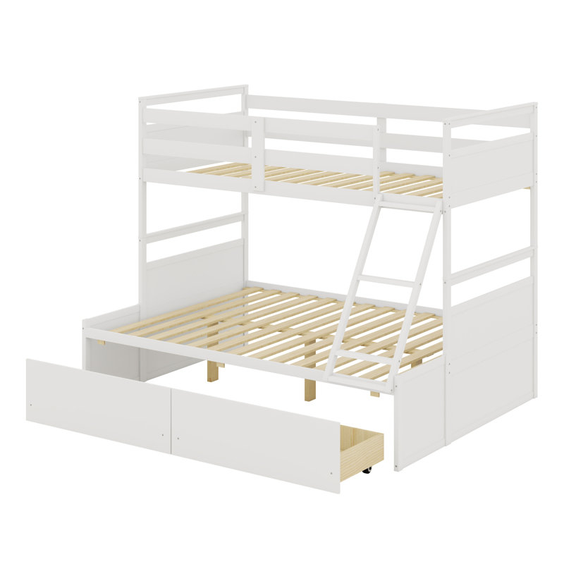 Lit superposé avec tiroirs de rangement, Blanc