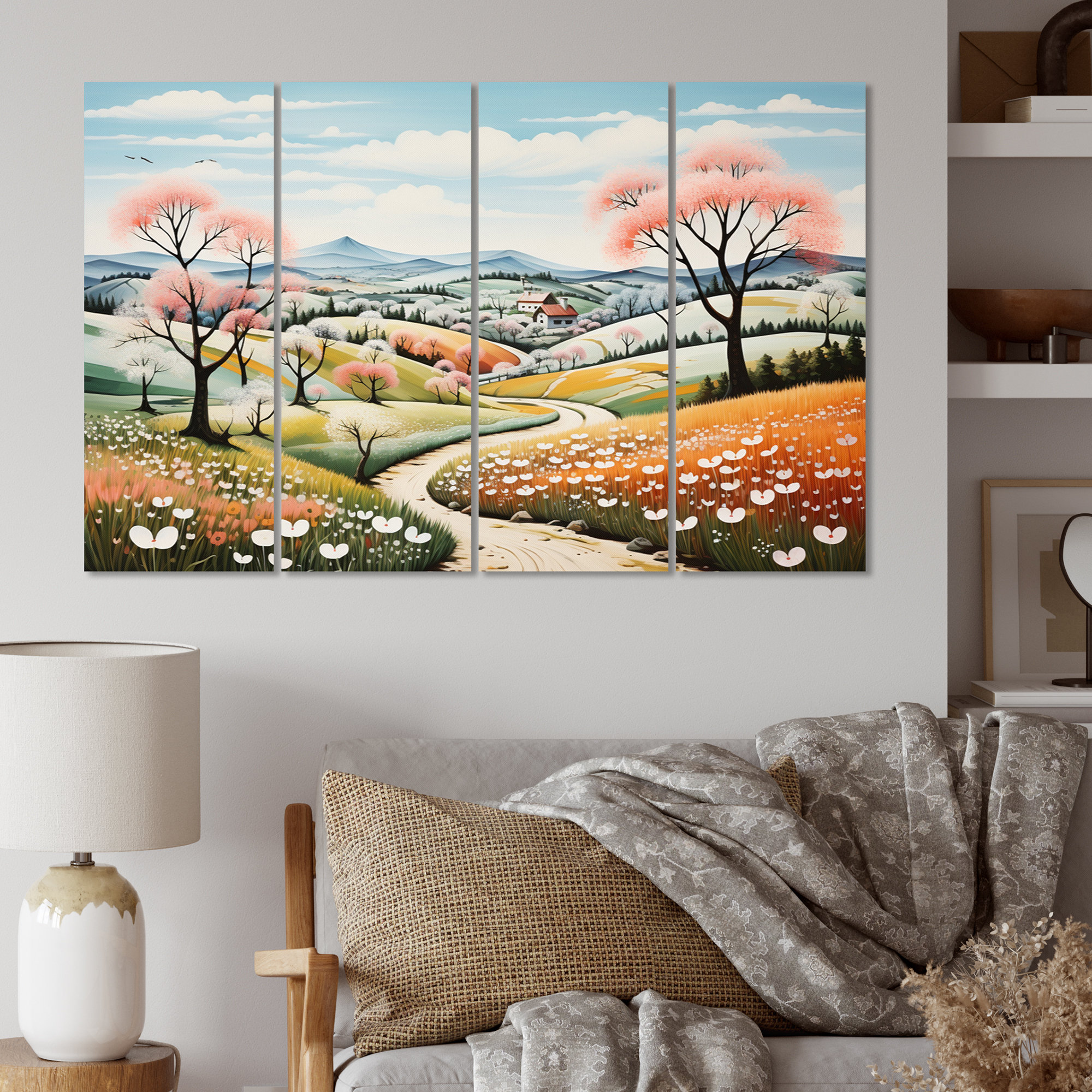 DesignArt Countryside Early Spring Landscape III Landscapes Metal