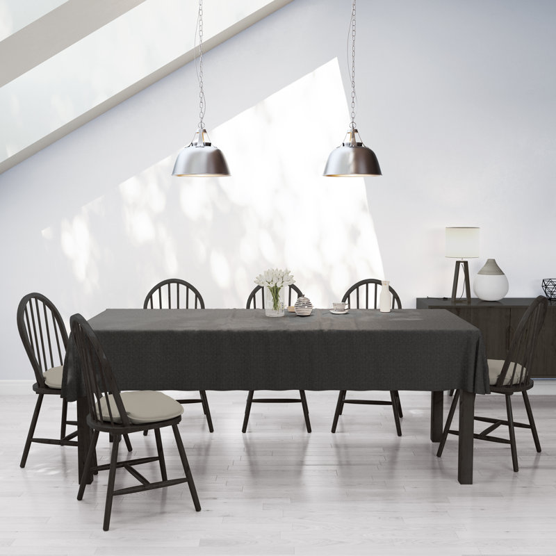 Nappe ronde en polyester Vallejos, 60 po, carré, Nouveau gris