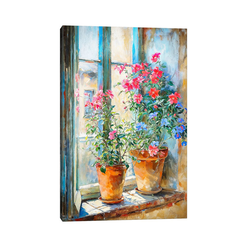 Summer Pots - reproduction d'art murale encadrée, Toile tendue, Ne s’applique pas, H 18 po x l 12 po