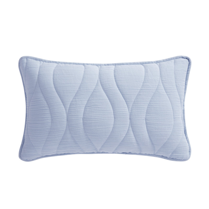 Coussin décoratif matelassé COVE, Rectangle H 12 po x l 20 po, Bleu