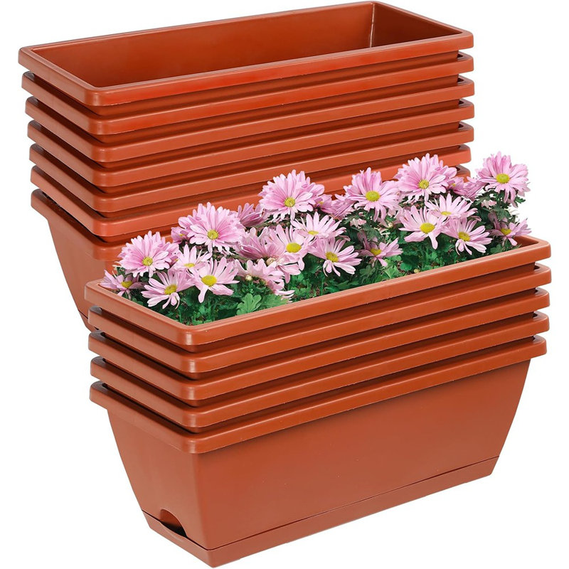 Boîte à fleurs en plastique, H 6 po x l 17 po x P 7 po, 12