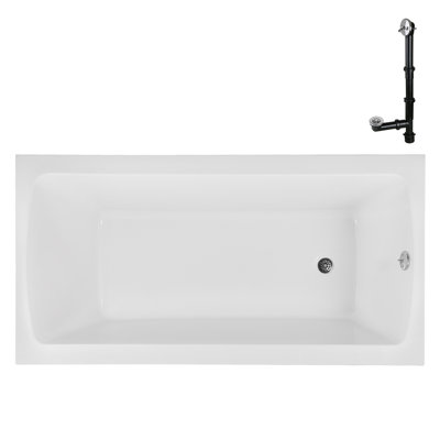 Baignoire de trempage en acrylique 72 po x 36 po, drain inclus