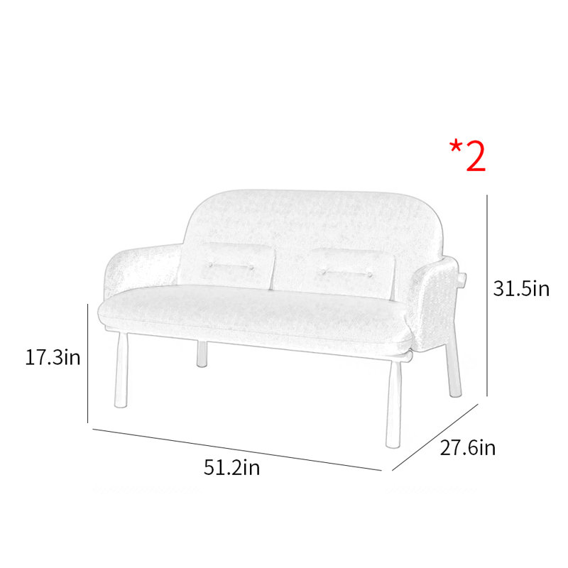 Banc rembourré en coton et lin Cafe Milk Tea Shop, Vert
